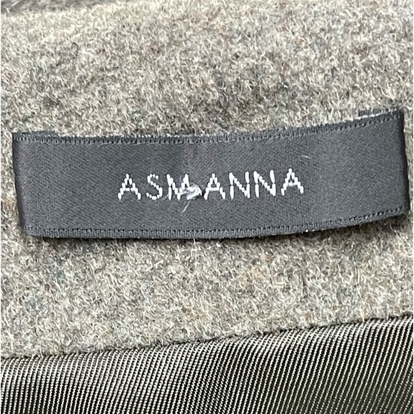 ASM ANNA Wool blend Fold Waist Wide Leg Cropped Pants Trousers Quiet Luxury - Picture 6 of 9